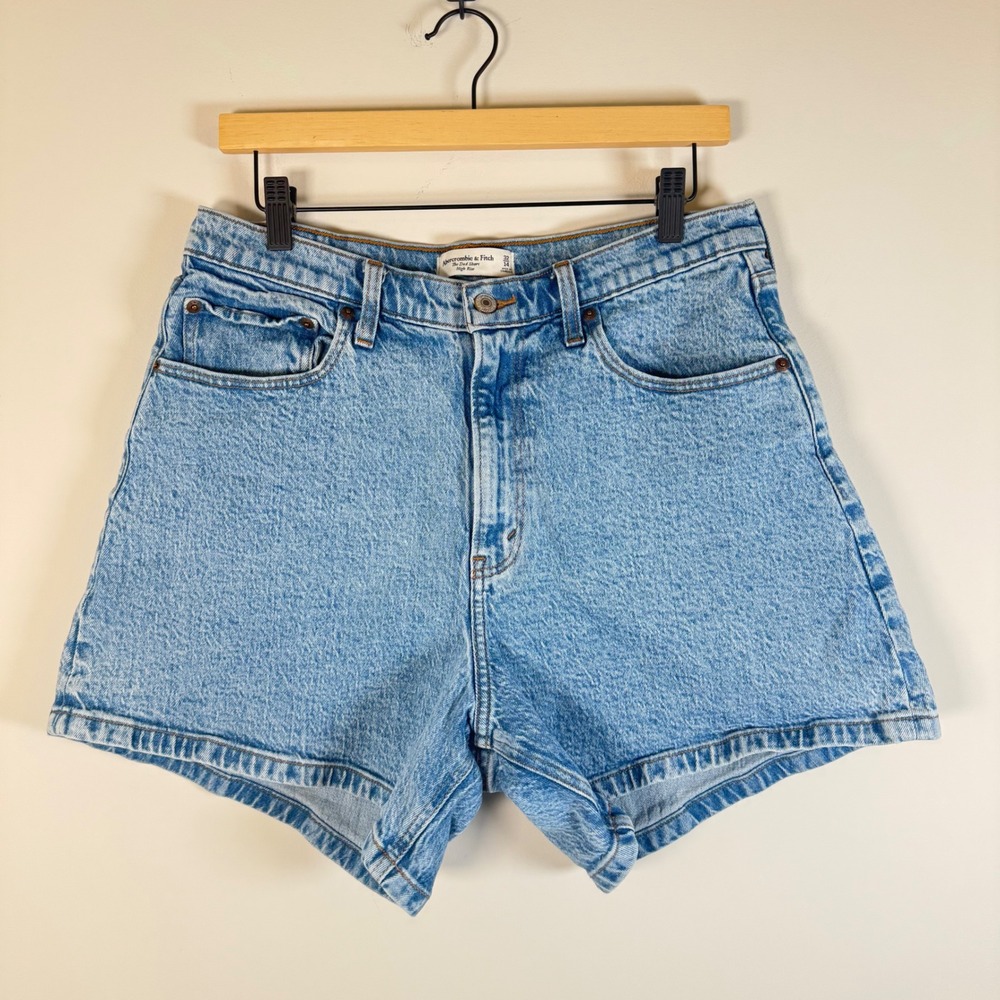 Abercrombie & Fitch The Dad Short High Rise Shorts Size 14 Curve Love Denim